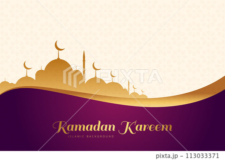 Vector Eid al-Fitr, Ramadhan decoration, Islamic background decorative greeting card 113033371