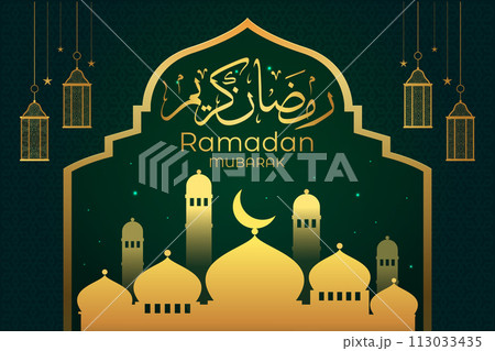 Vector Eid al-Fitr, Ramadhan decoration, Islamic background decorative greeting card Vector Eid al-Fitr, Ramadhan decoration, Islamic background decorative greeting card 113033435