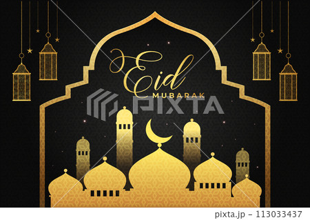 Vector Eid al-Fitr, Ramadhan decoration, Islamic background decorative greeting card 113033437