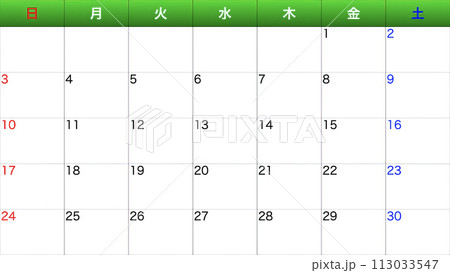 シンプルなカレンダー シンプルなカレンダー 113033547
