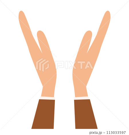 シンプルな拍手する手_単体 113033597