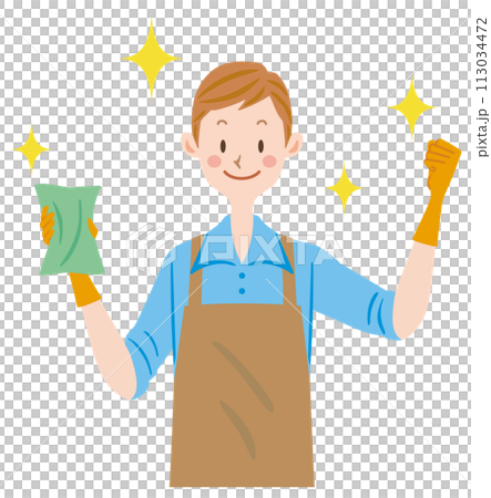 A husband who does his best to clean 113034472