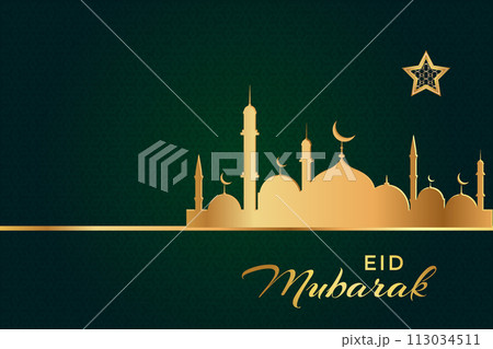 Vector Eid al-Fitr, Ramadhan decoration, Islamic background decorative greeting card Vector Eid al-Fitr, Ramadhan decoration, Islamic background decorative greeting card 113034511