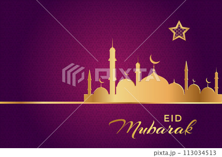 Vector Eid al-Fitr, Ramadhan decoration, Islamic background decorative greeting card 113034513