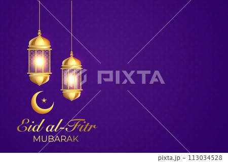 Vector Eid al-Fitr, Ramadhan decoration, Islamic background decorative greeting card Vector Eid al-Fitr, Ramadhan decoration, Islamic background decorative greeting card 113034528