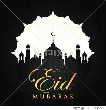 Vector Eid al-Fitr, Ramadhan decoration, Islamic background decorative greeting card 113034549
