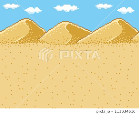 RPG風ドット絵 背景 砂漠 RPG風ドット絵 背景 砂漠 113034610