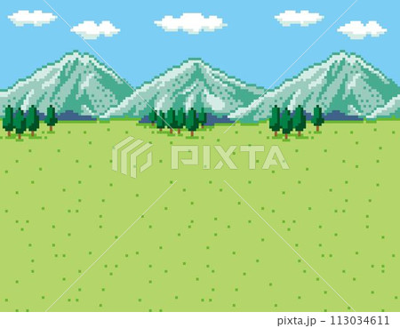RPG風ドット絵　背景　草原 113034611