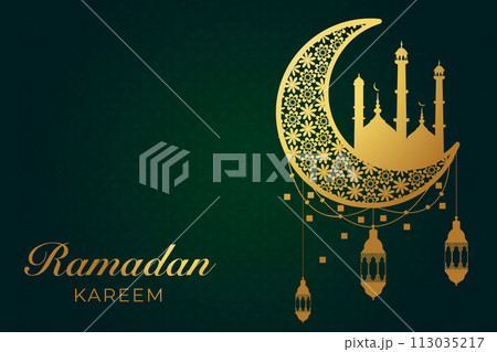 Vector Eid al-Fitr, Ramadhan decoration, Islamic background decorative greeting card Vector Eid al-Fitr, Ramadhan decoration, Islamic background decorative greeting card 113035217
