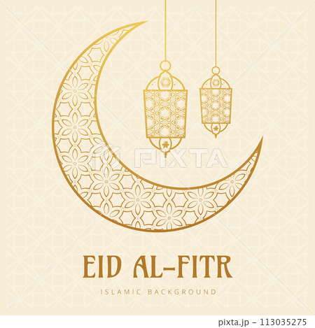 Vector Eid al-Fitr, Ramadhan decoration, Islamic background decorative greeting card 113035275