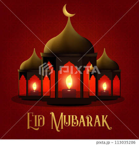 Vector Eid al-Fitr, Ramadhan decoration, Islamic background decorative greeting card 113035286