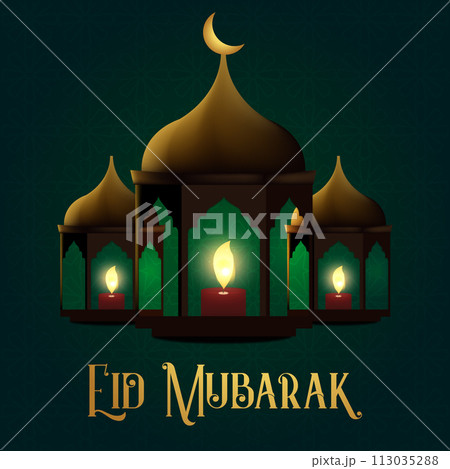 Vector Eid al-Fitr, Ramadhan decoration, Islamic background decorative greeting card 113035288