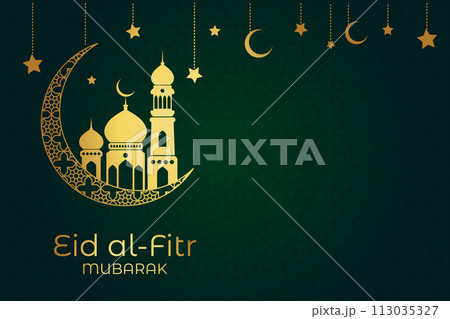 Vector Eid al-Fitr, Ramadhan decoration, Islamic background decorative greeting card 113035327