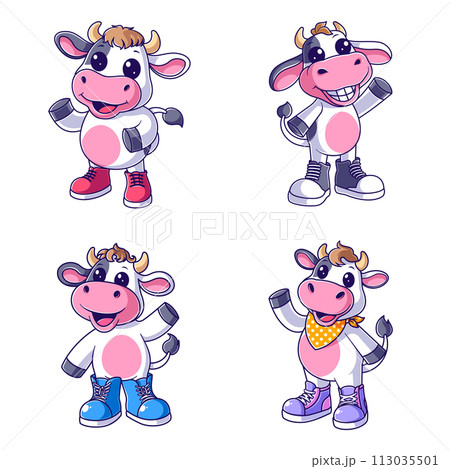 Cute cow wearing shoes set Cute cow wearing shoes set 113035501