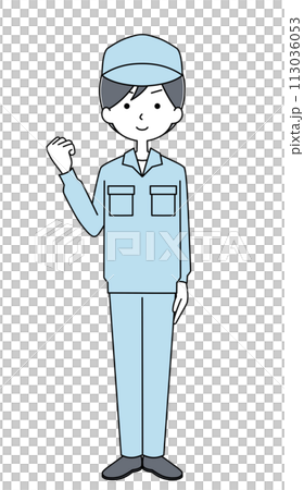 Guts pose illustration of a woman in work clothes Guts pose illustration of a woman in work clothes 113036053