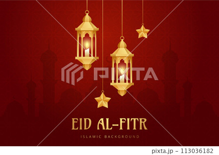 Vector Eid al-Fitr, Ramadhan decoration, Islamic background decorative greeting card 113036182