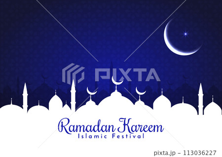 Vector Eid al-Fitr, Ramadhan decoration, Islamic background decorative greeting card 113036227