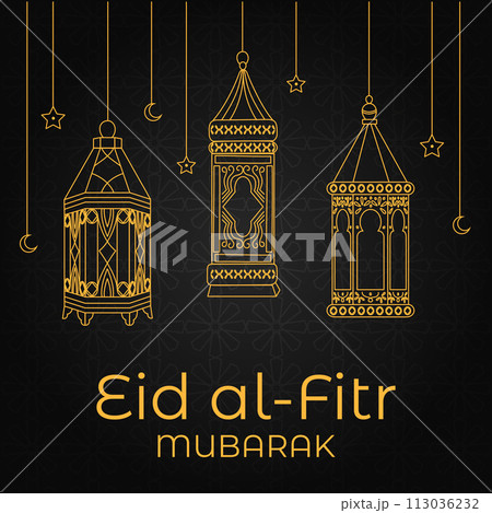 Vector Eid al-Fitr, Ramadhan decoration, Islamic background decorative greeting card 113036232