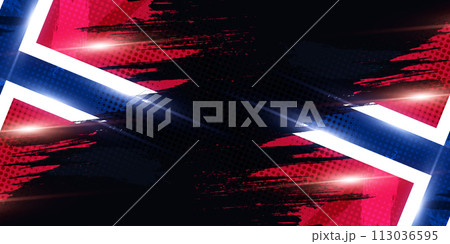 Norway Flag in Brush Paint Style with Halftone and Glowing Light Effects. Norway National Flag Background with Grunge Concept Norway Flag in Brush Paint Style with Halftone and Glowing Light Effects. Norway National Flag Background with Grunge Concept 113036595