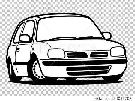 懷舊家用緊湊型車著色書汽車插圖 113036702