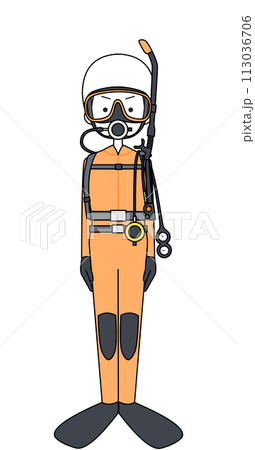 きをつけ　消防士　女性（水難救助隊） 113036706