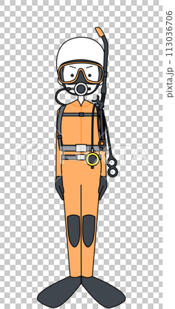 きをつけ　消防士　女性（水難救助隊） 113036706