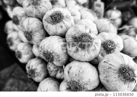 Garlic in a market 113036830
