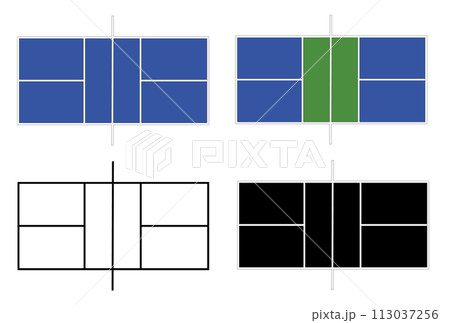 Pickleball Court icon. Top view of the pickleball court in exact proportions sign. Pickleball field symbol. flat style. Pickleball Court icon. Top view of the pickleball court in exact proportions sign. Pickleball field symbol. flat style. 113037256