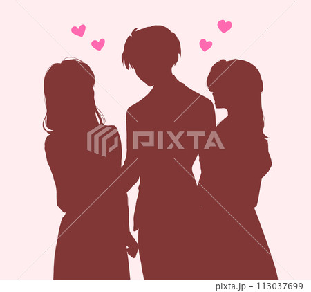 モテている男性 影絵 モテている男性 影絵 113037699