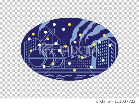 Illustration of a factory night view 113037722