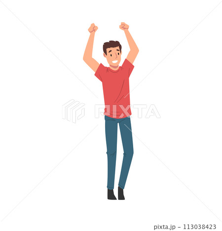 Young Cheerful Man Singing Along with Performers at Concert Vector Illustration Young Cheerful Man Singing Along with Performers at Concert Vector Illustration 113038423