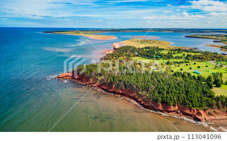 Rocky Shore on the Atlantic Ocean. Prince Edward Island, Canada 113041096