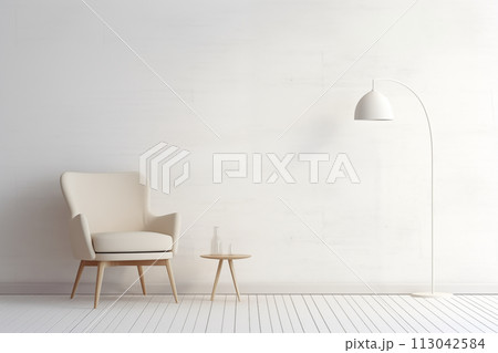 Living room interior with armchair Living room interior with armchair 113042584