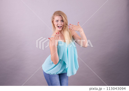 Emotional scared woman 113043094