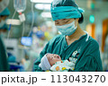 Nurse Holding Baby in Hospital 113043270