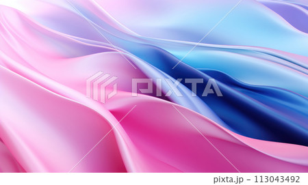 Abstract silk pink and blue waves background...のイラスト素材 [113043492] - PIXTA