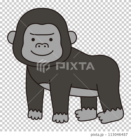 Vector illustration of cute gorilla. icons, animals Vector illustration of cute gorilla. icons, animals 113046487