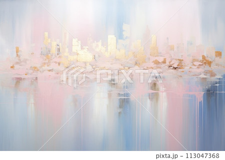 An abstract picture of gold, pink and blue color painted on background. AIGX01. An abstract picture of gold, pink and blue color painted on background. AIGX01. 113047368