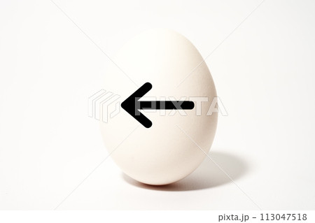 白い玉子の記号文字のイメージ素材 113047518