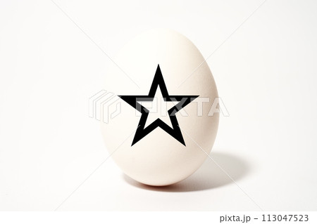 白い玉子の記号文字のイメージ素材 113047523
