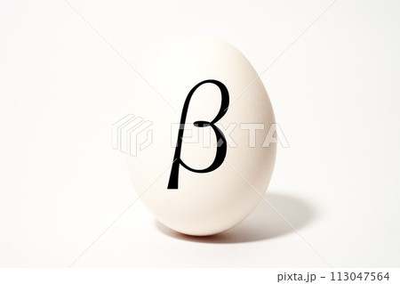 白い玉子の記号文字のイメージ素材 113047564