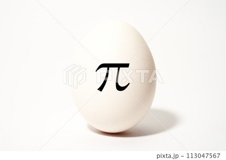 白い玉子の記号文字のイメージ素材 113047567
