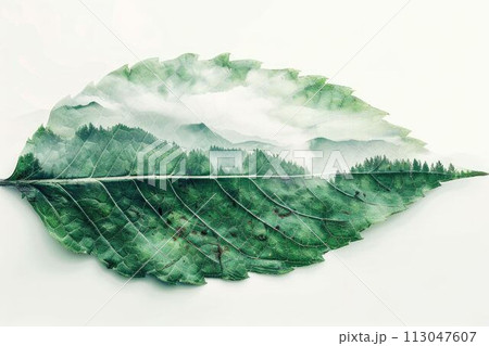 leaf double exposure with beautiful nature background aigx04 leaf double exposure with beautiful nature background aigx04 113047607