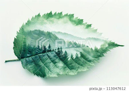 leaf double exposure with beautiful nature background aigx04 leaf double exposure with beautiful nature background aigx04 113047612