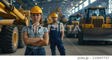 group of construction workers with background of excavation machinery aigx04 group of construction workers with background of excavation machinery aigx04 113047737