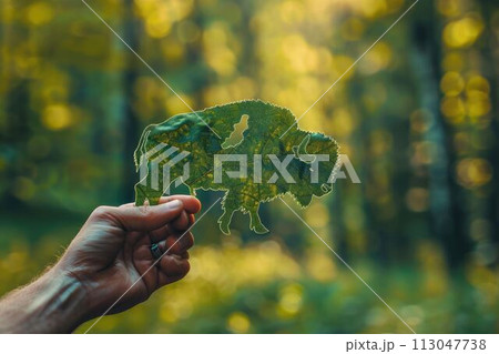 nature art of leaf carved into animal shape aigx04 nature art of leaf carved into animal shape aigx04 113047738