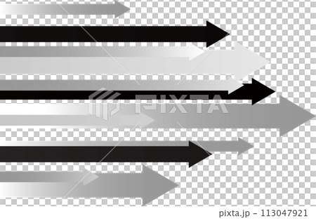 Black and gray arrow background image material / white background 113047921