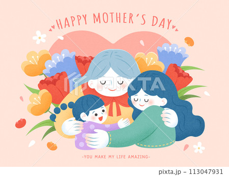 Floral Mothers day card 113047931