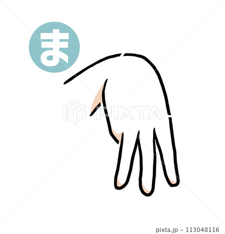 手話の指文字「ま」 手話の指文字「ま」 113048116