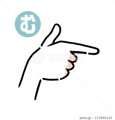 手話の指文字「む」 113048120